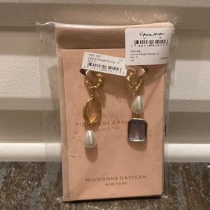 Mignonette Gavigan new pearl, gold and stone drop earrings
